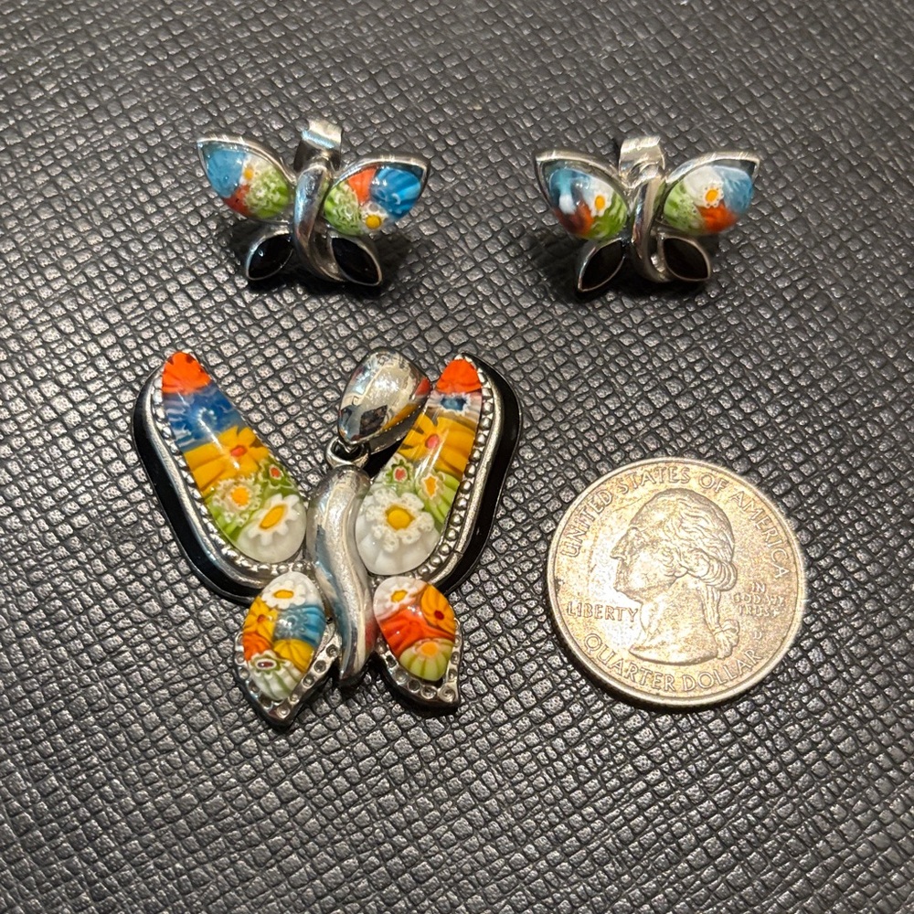 Colorful Butterfly Jewelry Set - Picture 3 of 3